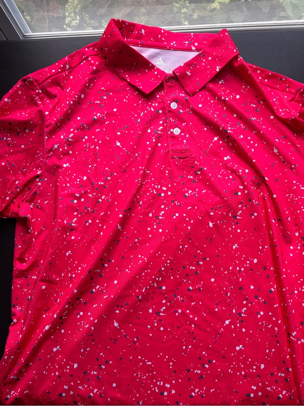 Men's Red Splatter Polo Shirt - Performance Golf Style - Picture 5 of 5